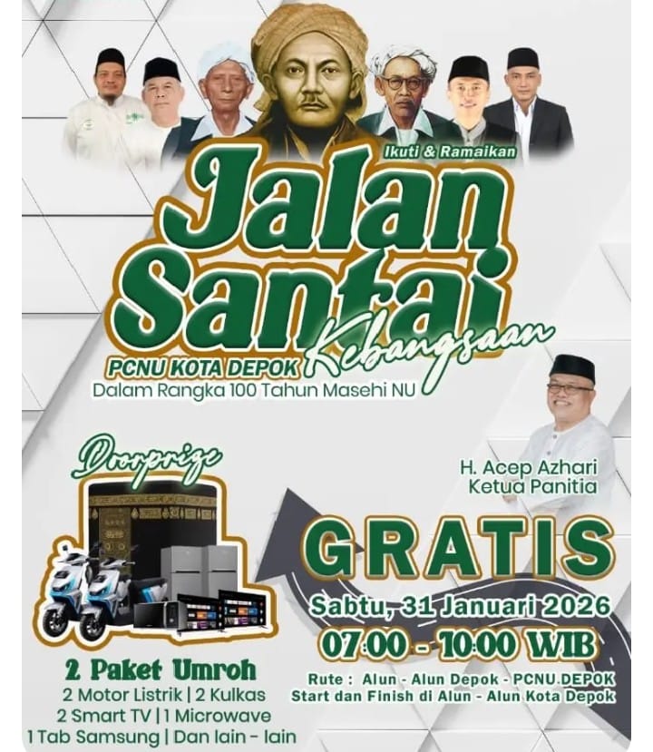 Satu Abad NU, PCNU Depok Gelar Jalan Santai Kebangsaan Hadiah Utama Dua Umroh